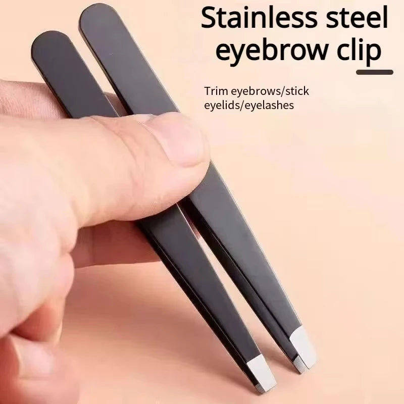 Professional Stainless Steel Precision Tweezer - Slant Tip Eyebrow & Beard Grooming Tool