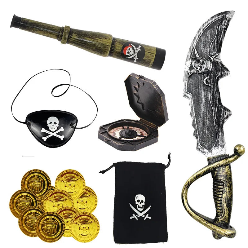 Kids Pirate Toy Set Props Costume Accessories Halloween Party Decorations
