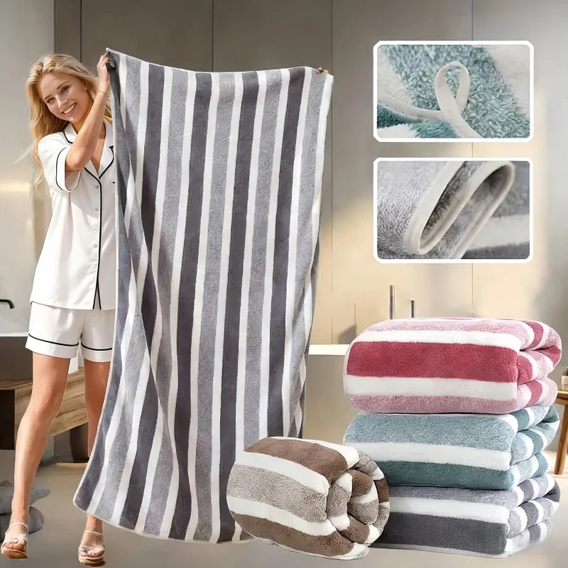 Ultra Soft Water Absorbing Quick Dry Bath Towel for Families and Beaches