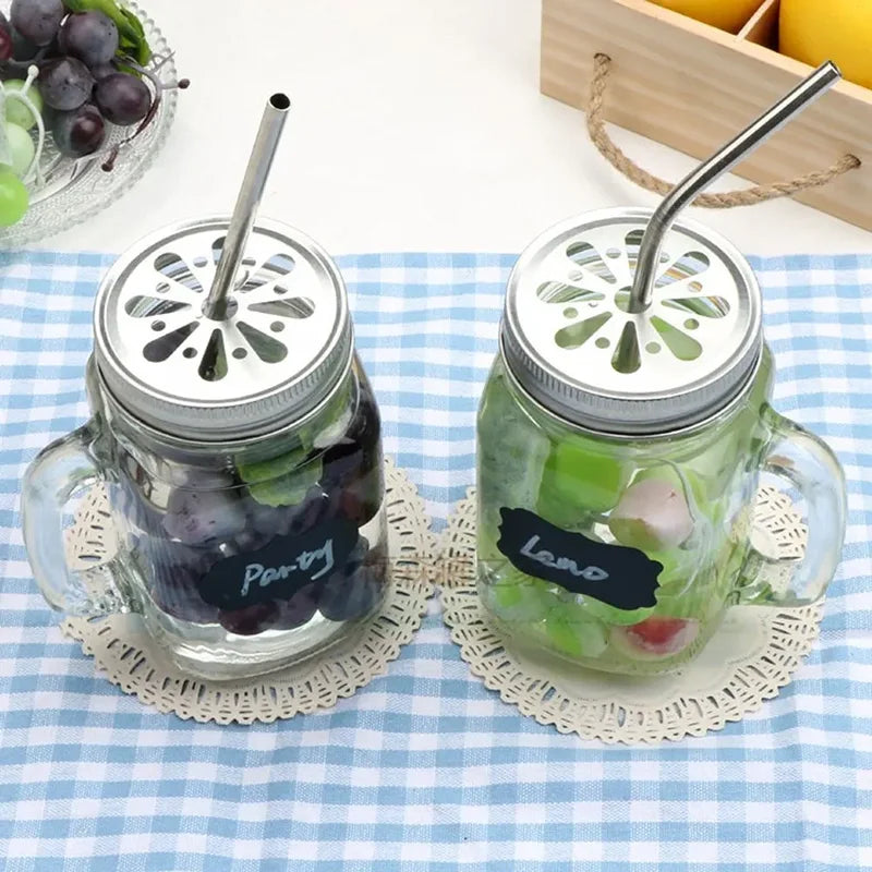 Reusable Metal Drinking Straws Set - 304 Stainless Steel, Bent & Straight with Cleaning Brush