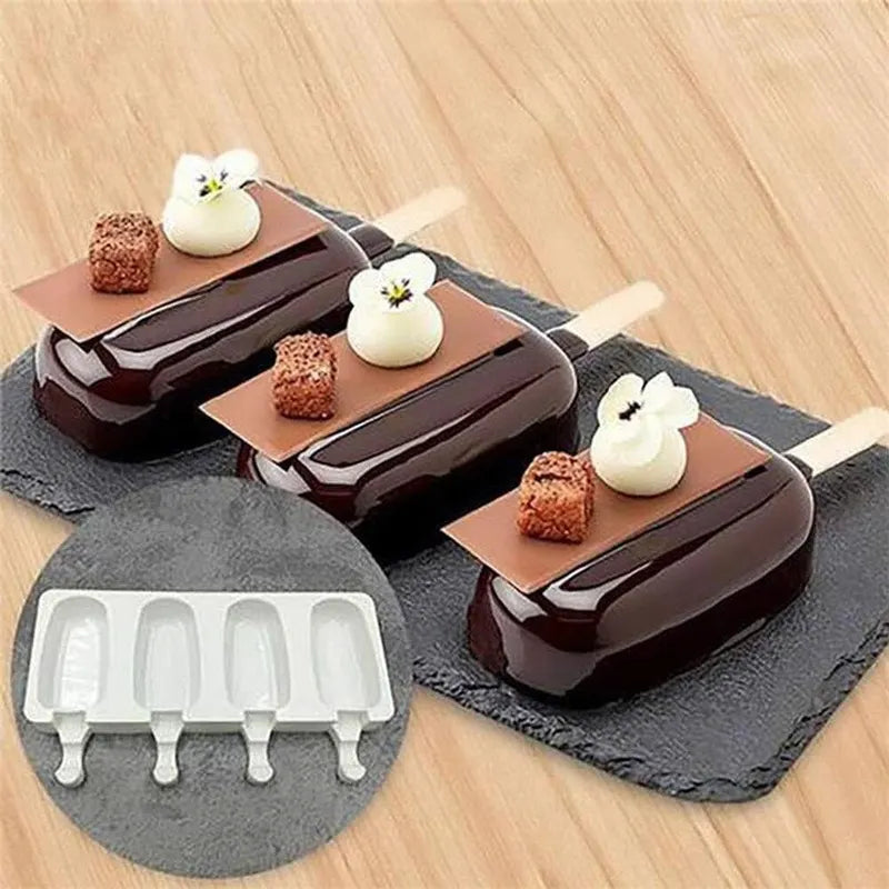 Silicone Ice Pop Molds for Frozen Treats - DIY Fruit Juice & Yogurt Popsicle Maker
