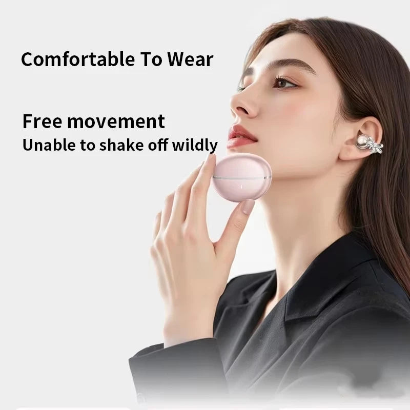 Bluetooth Earbuds with Clip-On Design Hi-Fi Sound Long Battery Life