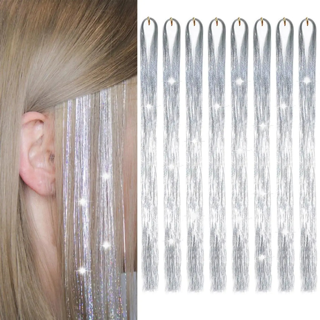 Sequin Hair Accessories Set with 8 Strands for Holiday Parties