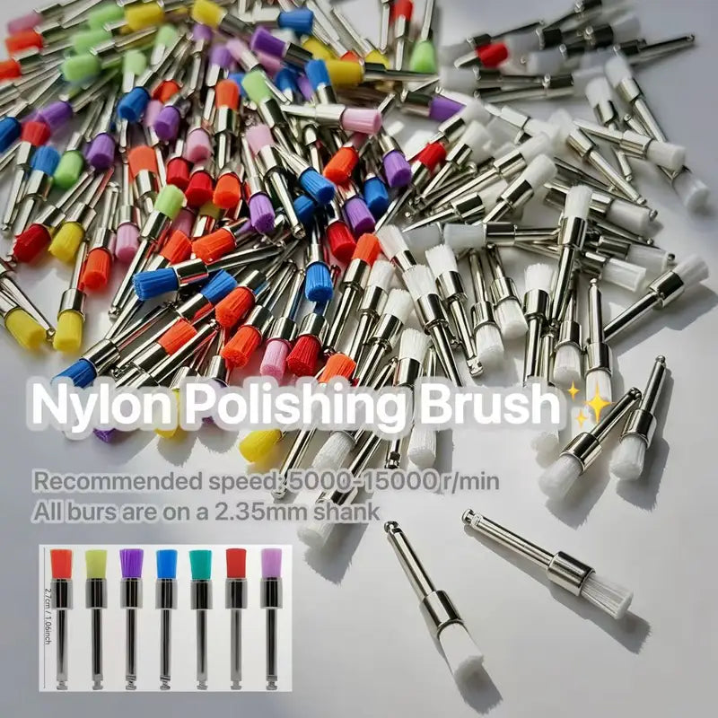 Nylon Polishing & Cleaning Brush Set - 50/100 Pcs, 2.35mm Shank