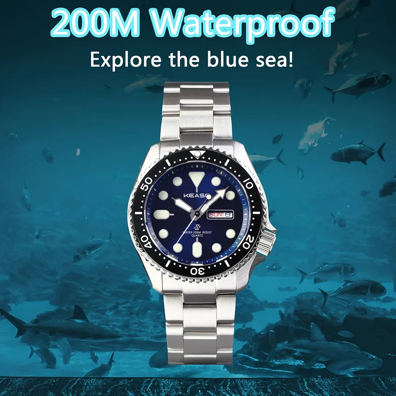 Men's Dive Watch C3 Luminous 316L Steel Waterproof Sapphire MIYOTA Quartz
