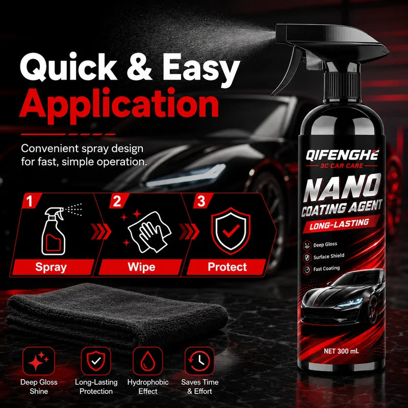 300ml Nano Car Paint Protection Coating - Long-Lasting Mirror Gloss