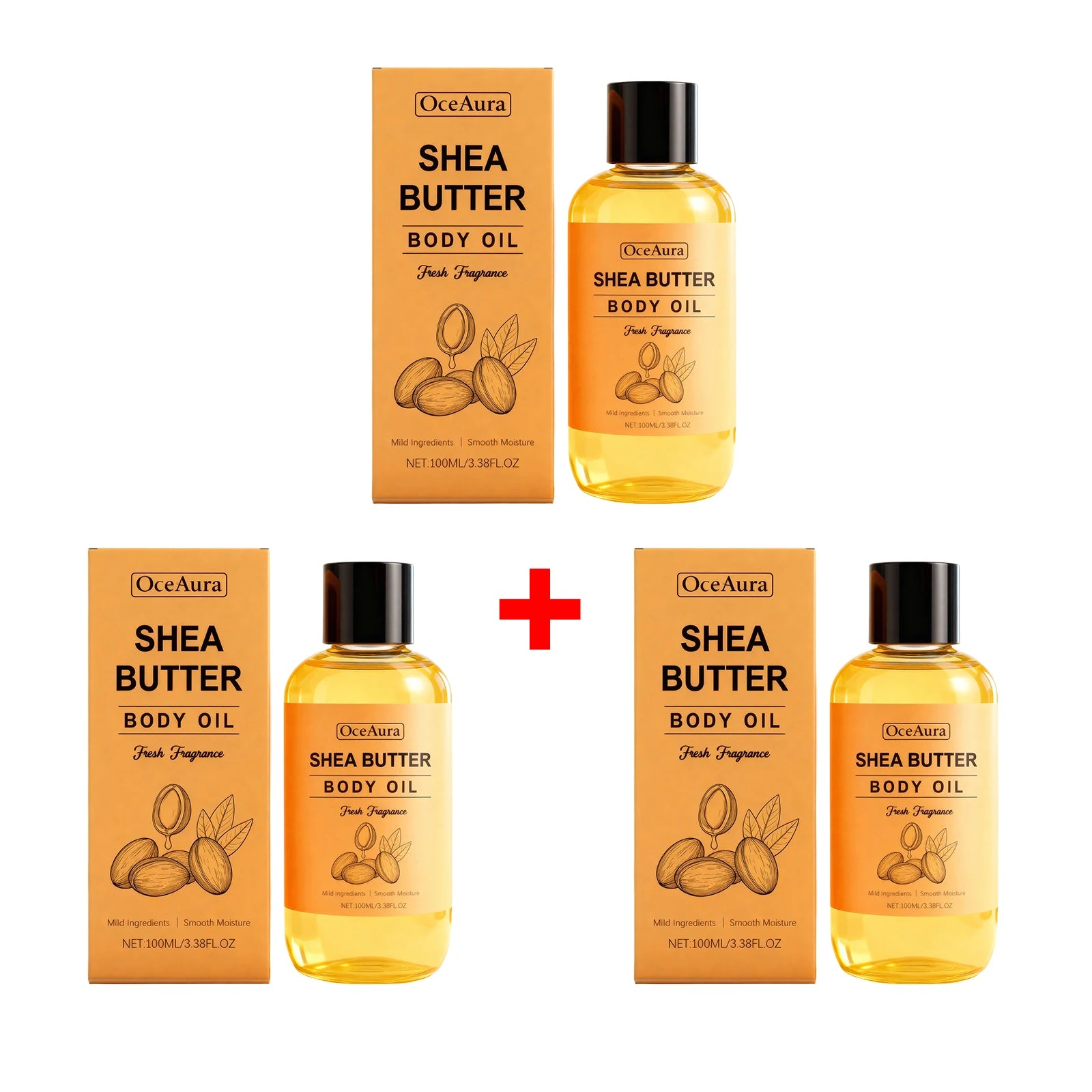 Shea Butter Body Oil for Dry Skin Nourishing Hydration 100ml - Fast Absorbing Moisturizer