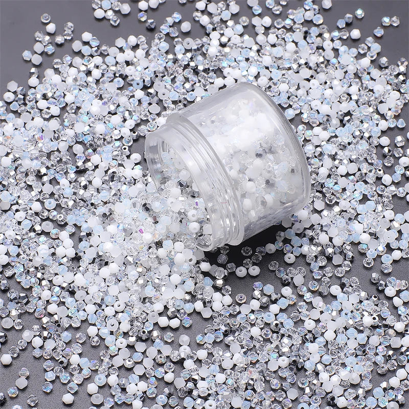 500Pcs 2mm Mixed AB Color Czech Glass Crystal Beads for Jewelry Making & Crafts