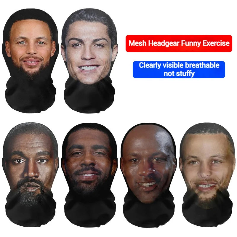 Realistic 3D Face Mask Cosplay Prop Mesh Headwear for Fashion & Social Events