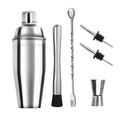 6/9pcs Stainless Steel Cocktail Shaker Bartending Barware Set with Storage Bag