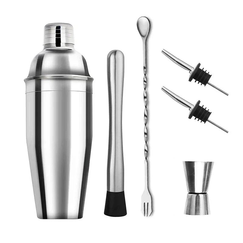 6/9pcs Stainless Steel Cocktail Shaker Bartending Barware Set with Storage Bag