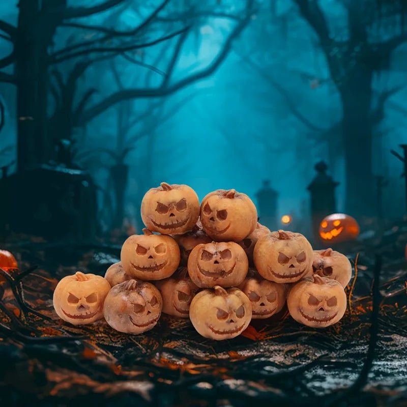 Miniature Resin Pumpkins for Halloween Decor, Garden & Craft Projects - 20PCS