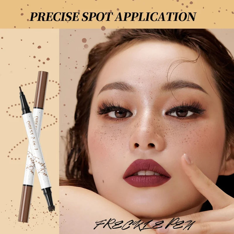 Waterproof 2-in-1 Freckle Pen for Natural Makeup - Long Lasting Dot Spot Tool