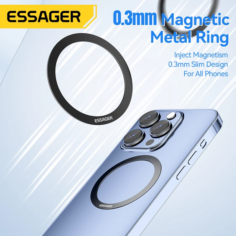 Magnetic Metal Ring for Magsafe & Wireless Charging – 2PCS Phone Plate Sticker