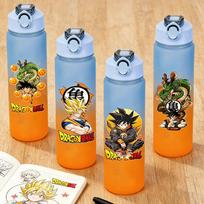 750ML Anime Dragon Ball Water Bottle with Straw Leakproof Large Sport Drink Cup