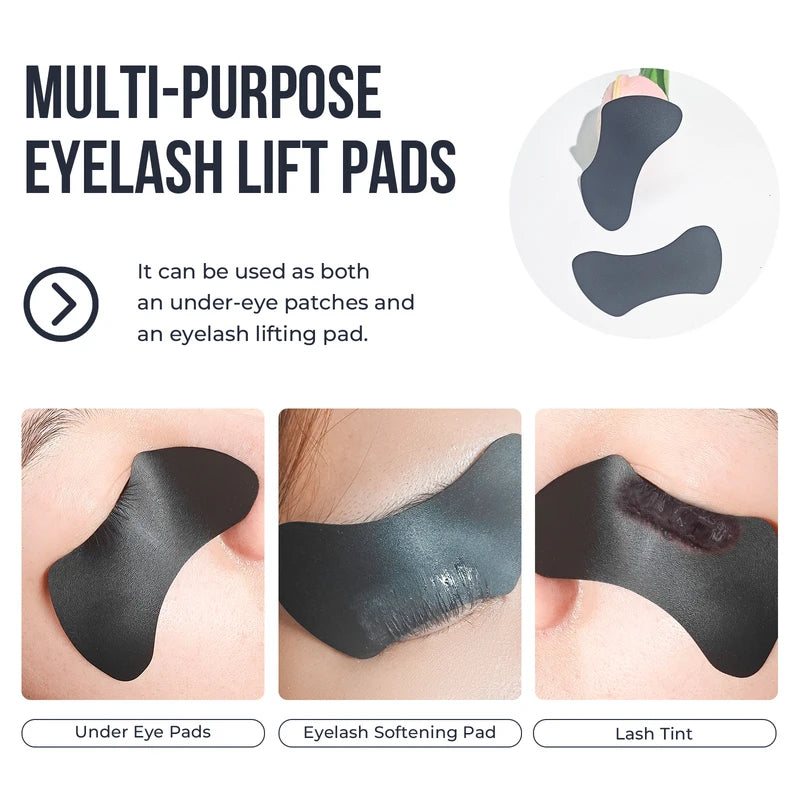 Reusable Silicone Eye Pads for Lash Lift & Eyelash Extensions - Black, Ivory, Brown