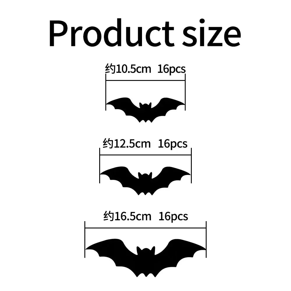 Halloween 3D Stereoscopic Bat Wall Night Light - Eco-Friendly PET Material Decoration Lamp