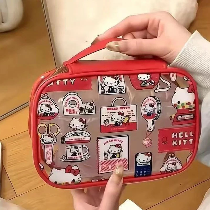 HelloKitty Cartoon PVC Makeup Bag Large Capacity Travel Organizer
