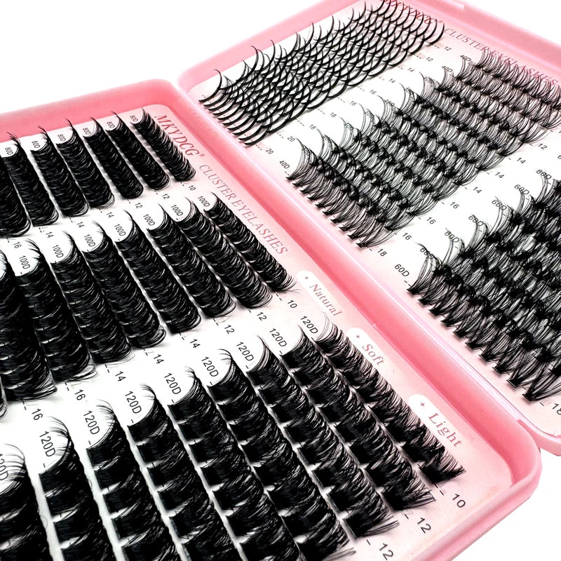 Cluster Eyelashes with Lash Spikes - Wispy Fluffy Fake Eyelash Clusters for Makeup