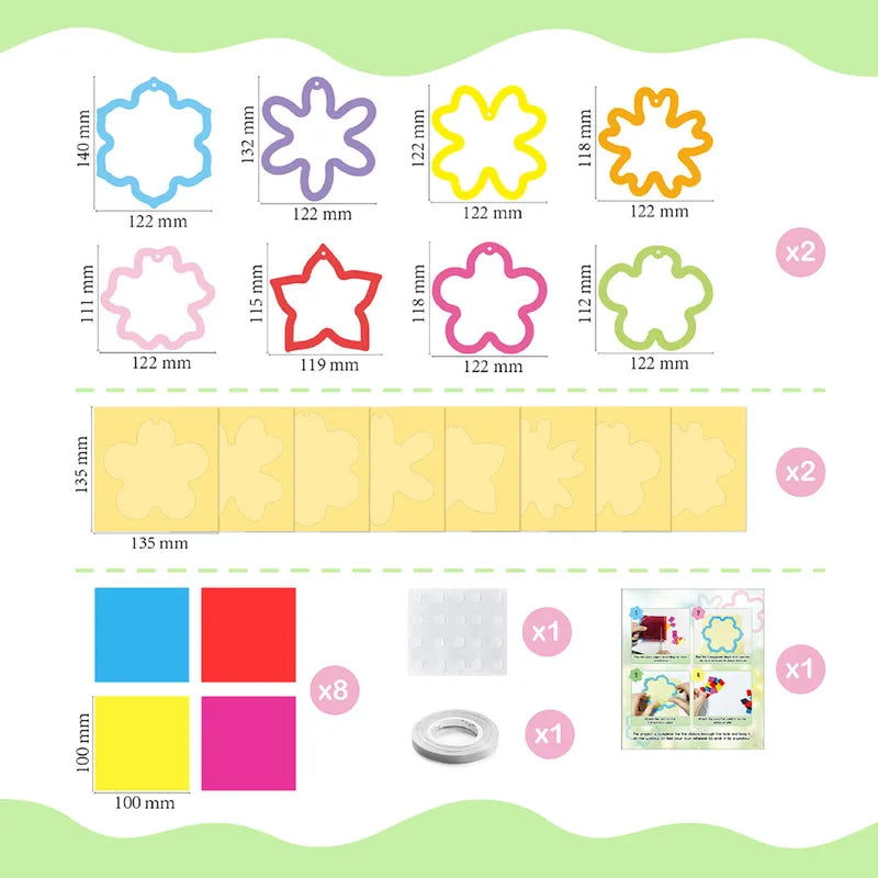Kids Paper Cutting Art Kit for Window Decor DIY Craft Supplies Set