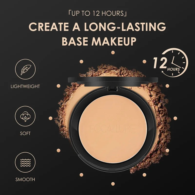 Mineral Face Pressed Powder Foundation Oil Control Matte Finish 3 Shades