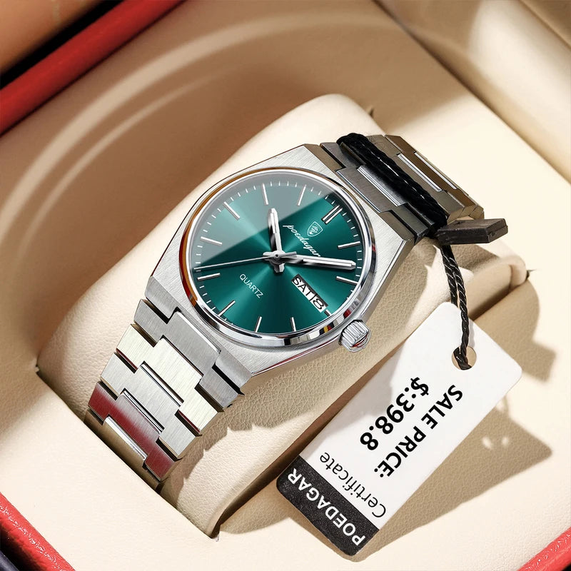 Elegant Waterproof Luminous Date Week Women's Quartz Wristwatch