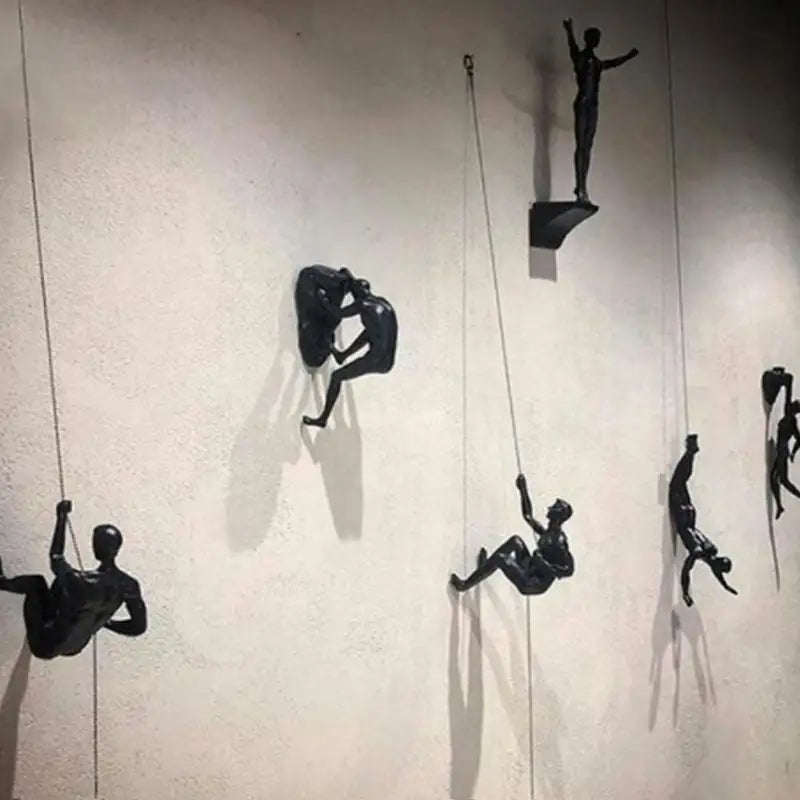Rock Climbing Man Resin Wall Hanging Sculpture Decorative Art