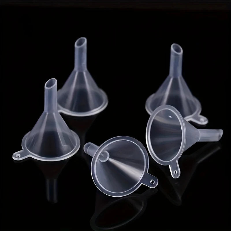 Mini Transparent Plastic Funnels Set for Liquid Filling Perfume Oil Crafts