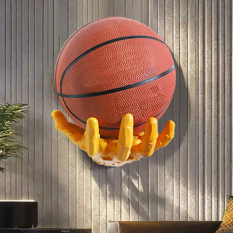 Robotic Arm Basketball Football Wall Mount Storage Rack Home Living Room Decor