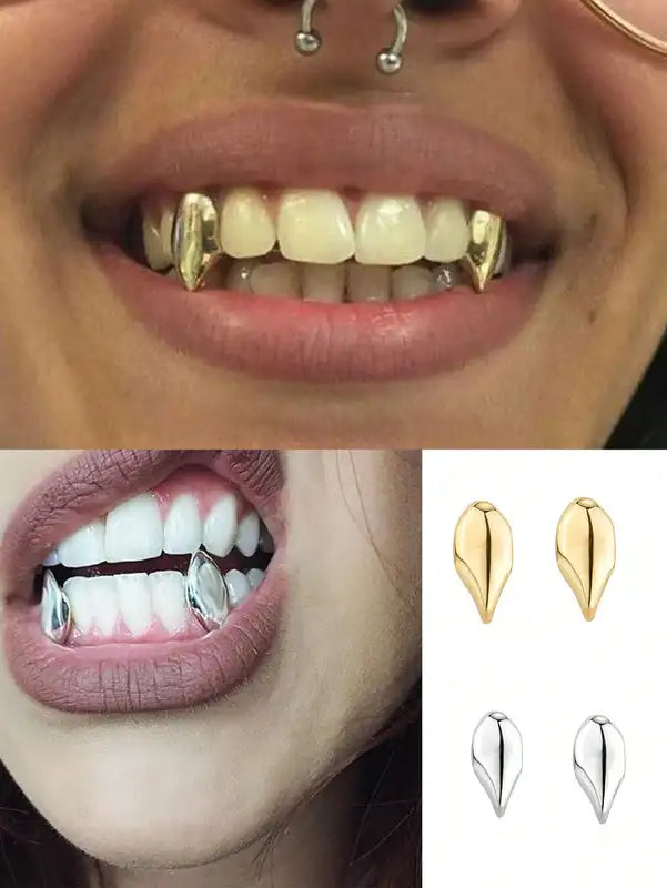 Personalized Tooth Decoration with Tiger & Vampire Teeth - Fun Dental Accessory