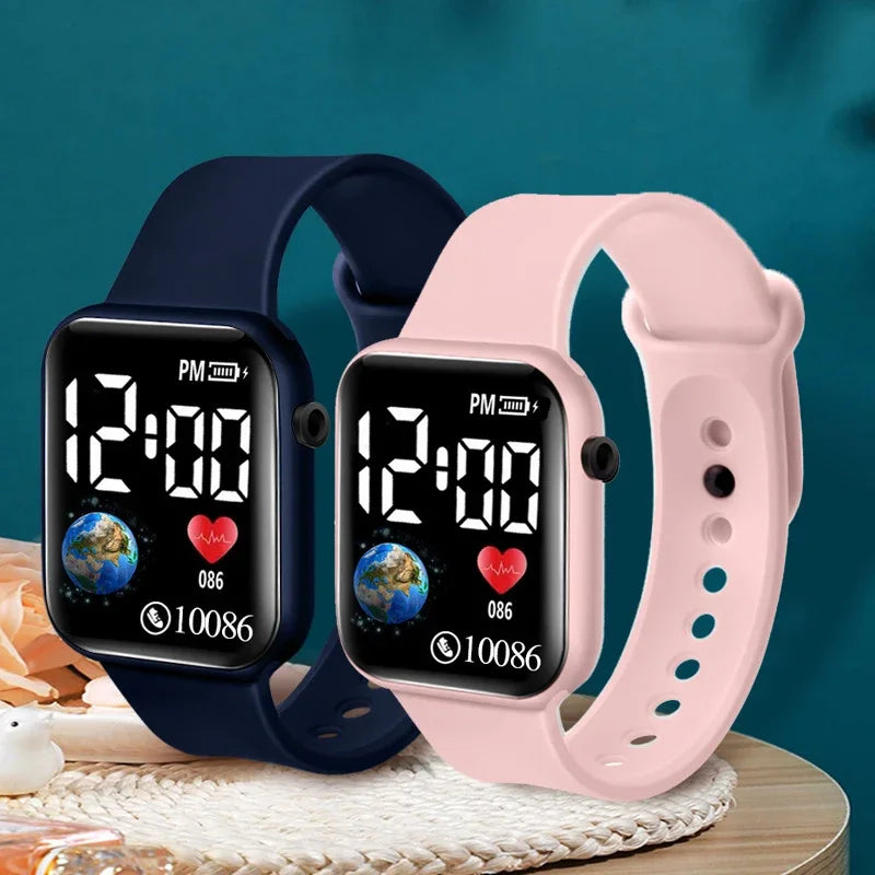 Kids LED Digital Sports Watch with Silicone Strap - Waterproof & Light Up