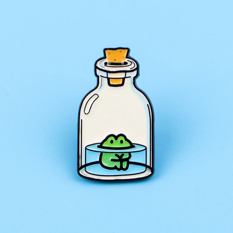 Cute Frog Enamel Pin Animal Brooch Lapel Pin Badge for Backpack Clothing
