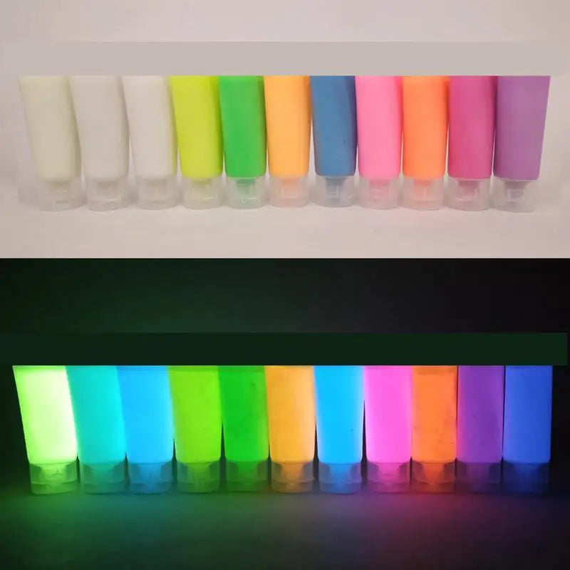 Fluorescent Luminous Paint Set - Glow in Dark Epoxy Resin & Acrylic DIY Supplies