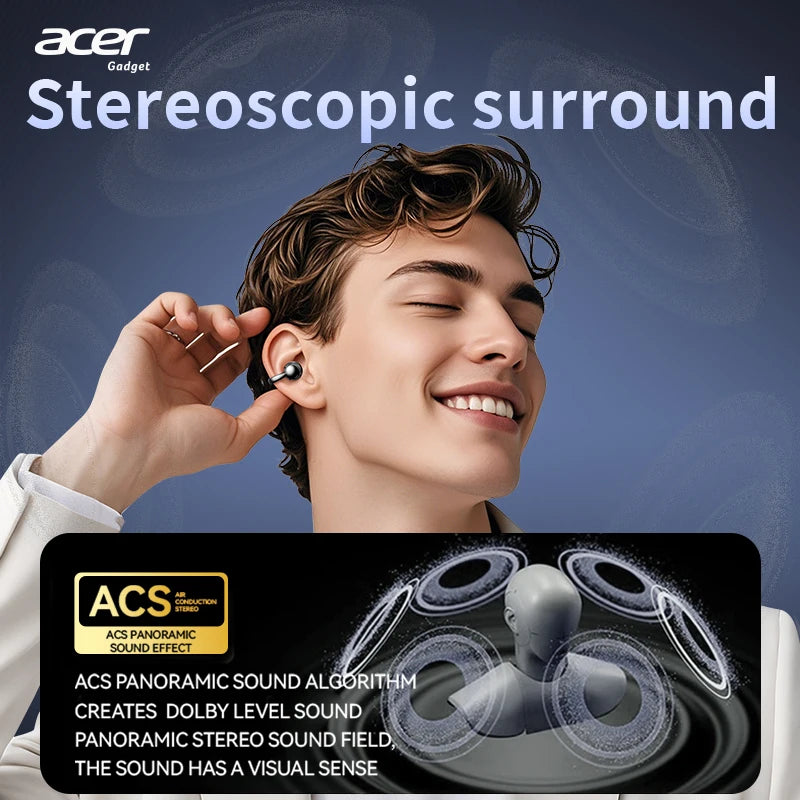 Bluetooth Earphones Wireless Ear-Clip Headphones Noise Reduction for Calls Sports