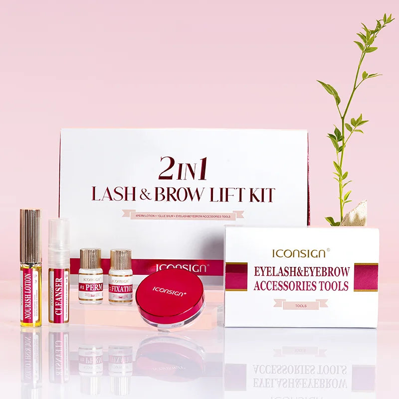 Professional 2-in-1 Lash and Brow Lift Kit, Long-Lasting Eyelash Enhancer