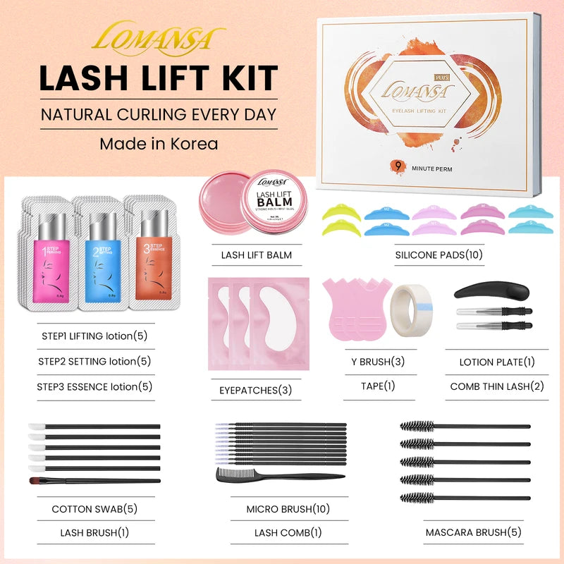 Lash Lift Eyelash Perming Kit with 8-12 Minutes Instant Curling & Lasts 6-8 Weeks