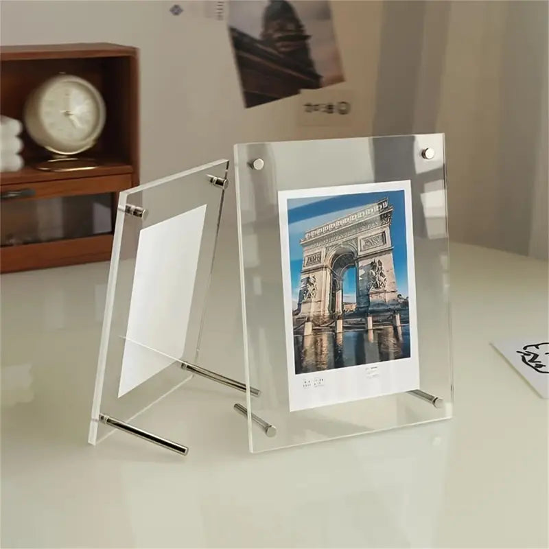 6/7-Inch Acrylic Wall-Mounted & Tabletop Photo Frame - Clear Poster Display