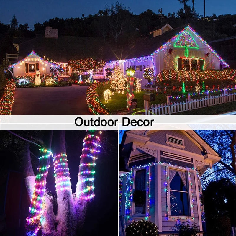 Outdoor Solar Fairy String Lights Waterproof Garden Decoration with 8 Modes