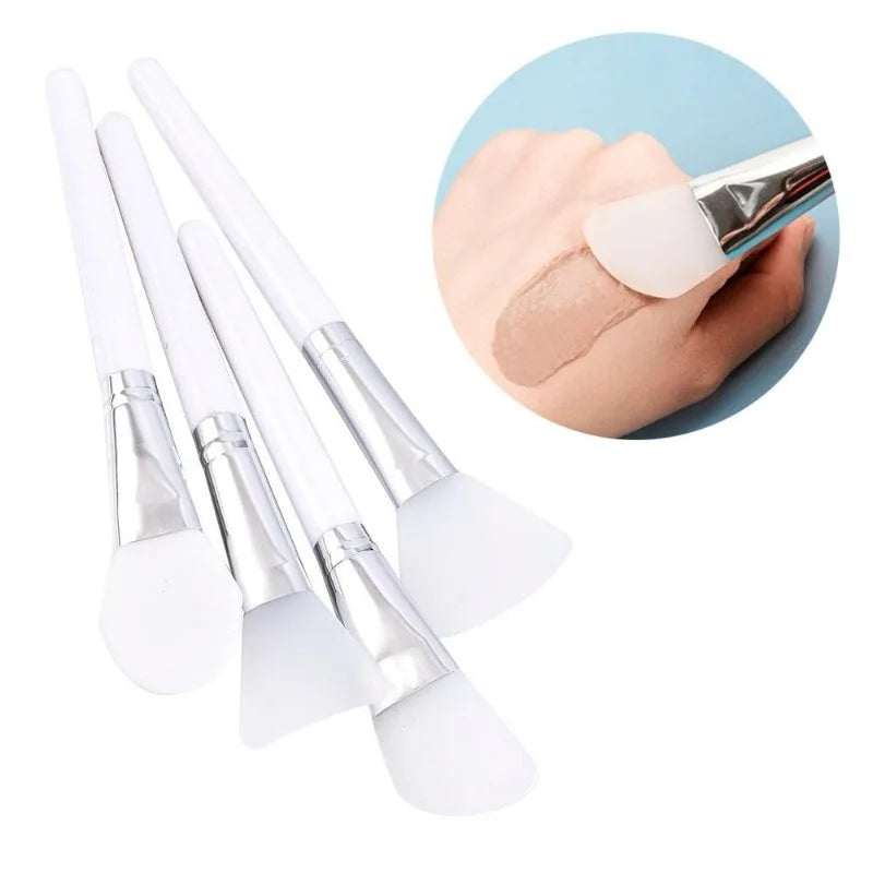 Silicone Facial Mask Brush Set - 4 Pcs Professional Makeup & Skincare Tools
