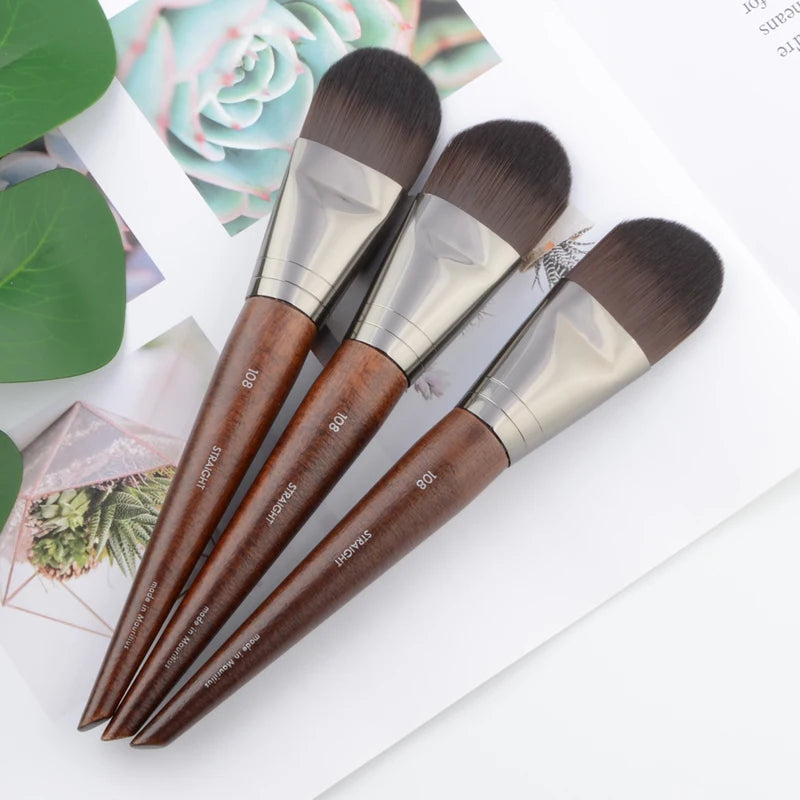 Makeup Brush Flat Foundation Face Powder Cosmetic Tool - Synthetic Hair, 17.6cm