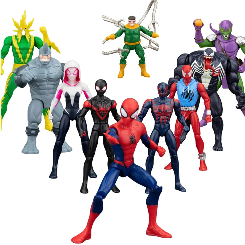 Super Hero Action Figures Set - Iron Man Spider-Man Venom Gwen Collectible Toys