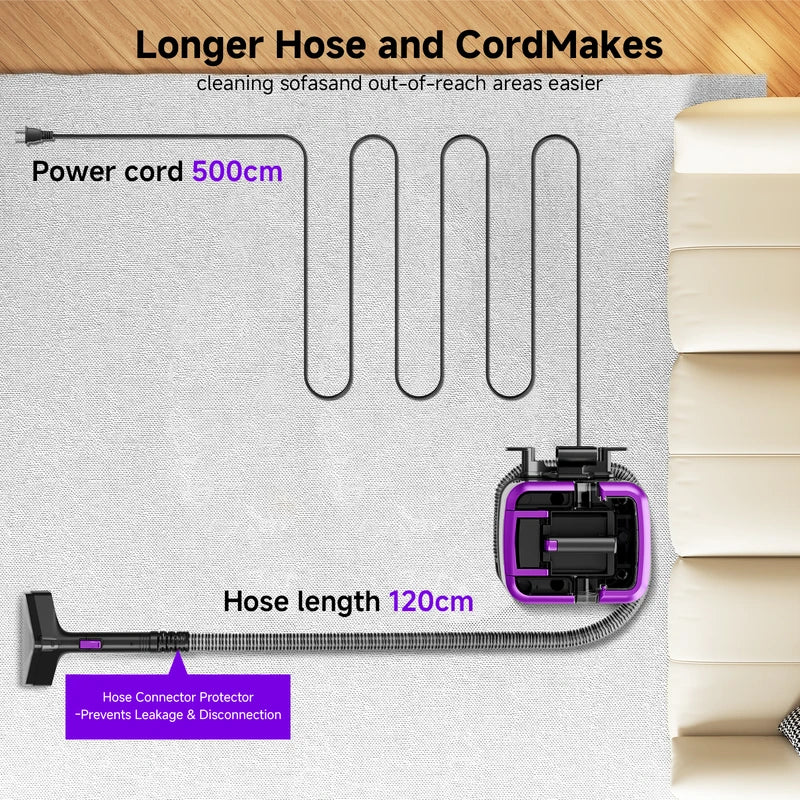 Handheld Carpet Cleaner Machine 530W for Pet Hair Upholstery & Deep Stains