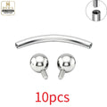 10PCS Titanium Labret Lip and Eyebrow Piercing Studs Body Jewelry