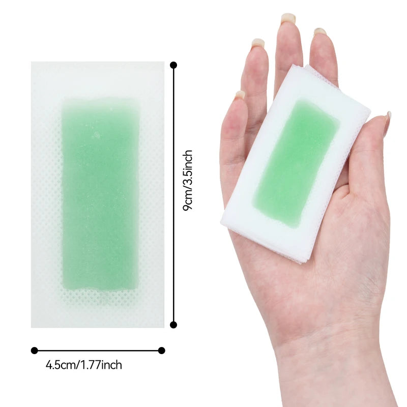 15Pcs Aloe Scent Disposable Hair Removal Wax Strips for Face & Body