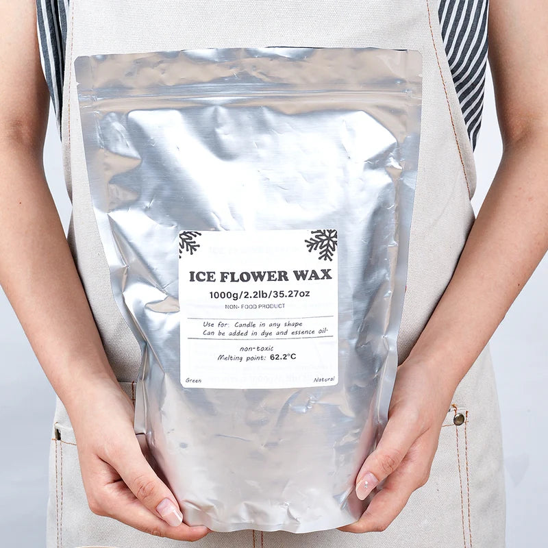500g-1000g Candle Making Wax Kit - Ice Flower, Snowflake & Pearl Candles, DIY Accessories