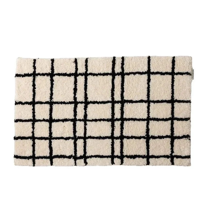 Korean-Style Soft Shaggy Rug for Bathroom & Entryway | Water-Absorbent, Slip-Resistant, Washable Floor Decor