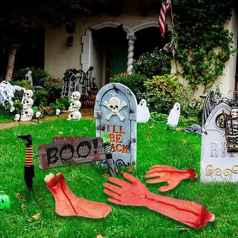 Halloween Horror Fake Hands Blood Latex Props Haunted House Decoration