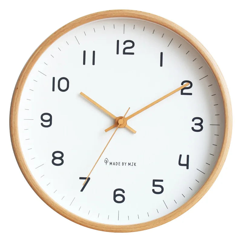 12-Inch Modern Japanese Style Wooden Wall Clock - Silent Quartz Home Decor