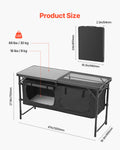 Portable Camping Kitchen Table Aluminum Outdoor Cooking Station for BBQ Picnic RV