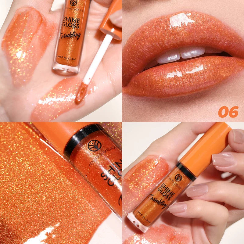 Watery Glossy Lip Gloss Set - Color Burst Lip Nectar & Glitter Shine